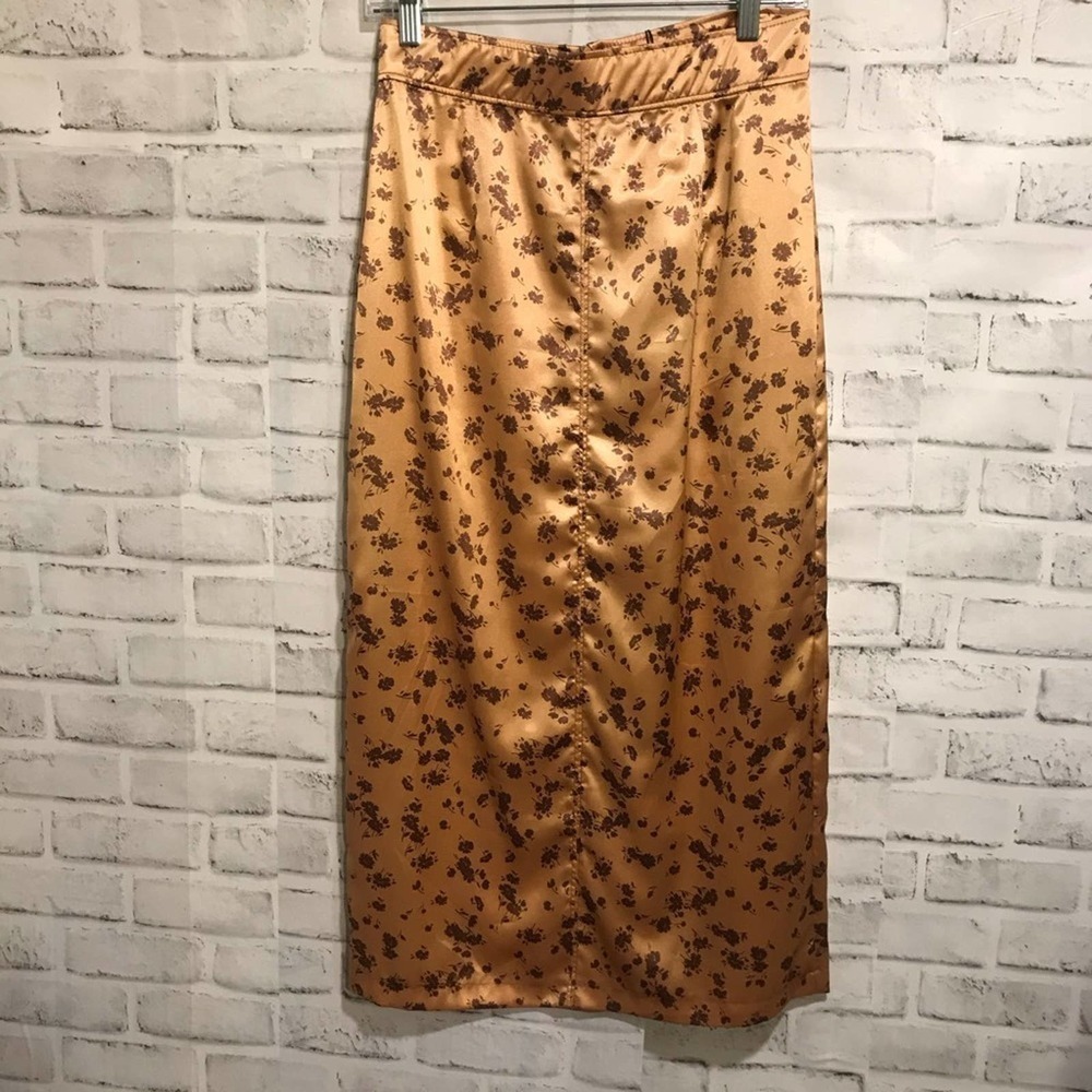NWT Zara printed skirt gold and copper M - Picture 2 of 7